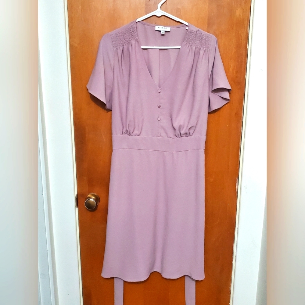 Gilli mauve tie back dress
